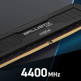Crucial Ballistix MAX 4400 MHz DDR4 DRAM Desktop Gaming Memory Kit 16GB 8GBx2 CL19 BLM8G44C19U4B Black
