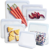 Stasher Platinum Silicone Food Grade Reusable Storage Bag, Clear (Bundle 7-Pack) | Reduce Single-Use Plastic | Cook, Store, Sous Vide, or Freeze | Leakproof, Dishwasher-Safe, Eco-friendly