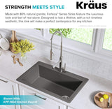 Kraus KGD-54GREY Forteza Granite Kitchen Sink, 33 Inch, Grey