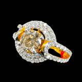 Diamond Lady's Ring 18K Yellow Gold Diamond70=0.49/ 3.56gm