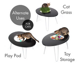 Primetime Petz Hauspanther Nestegg - Raised Cat Bed & Side Table, Black