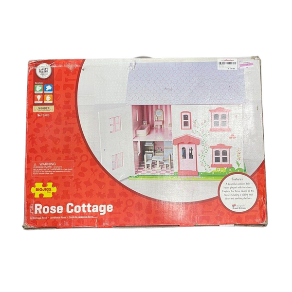 Maison De Poupe En Bois Blossom Cottage - Bigjigs Toys Heritage Playset  Avec Mobilier Et Famille De Poupes Jeu D'imagination Enfant