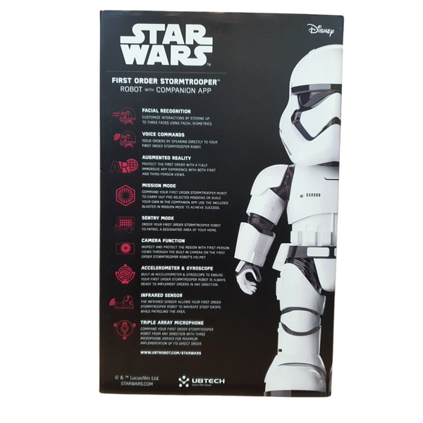 UBTECH Star Wars First Order Stormtrooper Robot avec Fonction caméra, Commandes vocales, Reconnaissance faciale Blanc