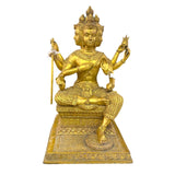 Brass Golden Phra Pharom with weapon
