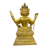 Brass Golden Phra Pharom with weapon