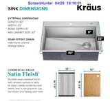 KRAUS KWT310-30 Kore Workstation 30-inch Drop-In 16 Gauge Single Bowl Stainless Steel Kitchen Sink with Integrated Ledge
