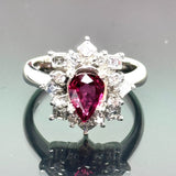 PT900 Ruby=1.00CT Diamond=0.71Ct Ring with Cert (Heated)