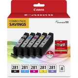 Canon 5 Color Ink Tank Combo Pack With 5x5in Photo Paper