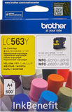 Brother LC563Y Original Ink Cartridge Compatible With MFC Series 600 Pages Yellow
