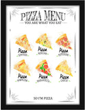 Poster Hub Pizza Menu White Kitchen Art Decor