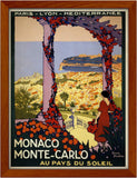 Poster Hub Monaco Vintage Travel Art Decor