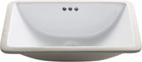 Kraus KCU241 Ceramic Undermount Rectangular Bathroom Sink 20.86 x 14.37 x 8.13 Inches White