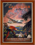 Poster Hub Fly To The Caribbean Vintage Travel Art Decor