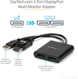 StarTech.com Multi Stream Transport Hub DisplayPort To 2x DP MST Hub MSTDP122DP
