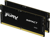 Kingston 64GB 4800MT Per Second DDR5 CL38 SODIMM Kit Of 2 Fury Impact Black KF548S38IBK2 64