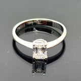 50% Off! 18K White Gold Emerald Cut Diamond D1=1.00ct Ring 2.54gm