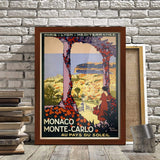 Poster Hub Monaco Vintage Travel Art Decor