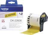 Brother DK22606 Continuous Length Film Tape 62mm X 15.24mm Black On Yellow