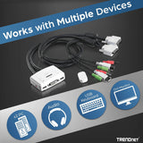 TRENDnet 2Port DVI USB KVM Switch And Cable Kit With Audio TK-214i