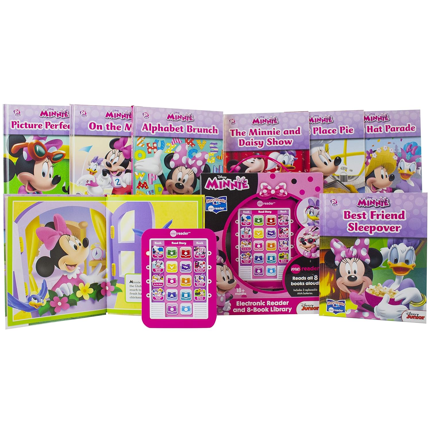 Disney Minnie Electronic Reader And 8 Book Library Hardcover Sound Book