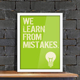 Poster Hub Learn From Mistakes Team Work Art Decor