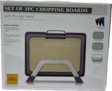 Chopping Board 3pc Set With Storage Stand 12529
