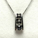 18K White Gold Black Diamond 1.20ct Necklace with Japan Cert (4.7gm)