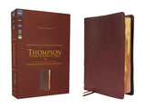 NKJV Thompson ChainReference Bible Genuine Leather Calfskin Burgundy Red Letter Comfort Print Leather Bound