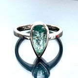 18K White Gold Green Tourmaline GT1=1.20ct , Ring 4.1gm with Cert