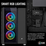 CORSAIR CC-9011168-WW Crystal Series Gaming Computer Case Black RGB