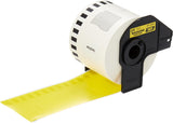 Brother DK44605 Continuous Length Removable Paper Tape 62mm X 30.48m Black On Yellow