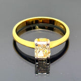 50% Off! 18K Yellow Gold Radiant Cut Diamond=1.00ct Ring 2.5gm