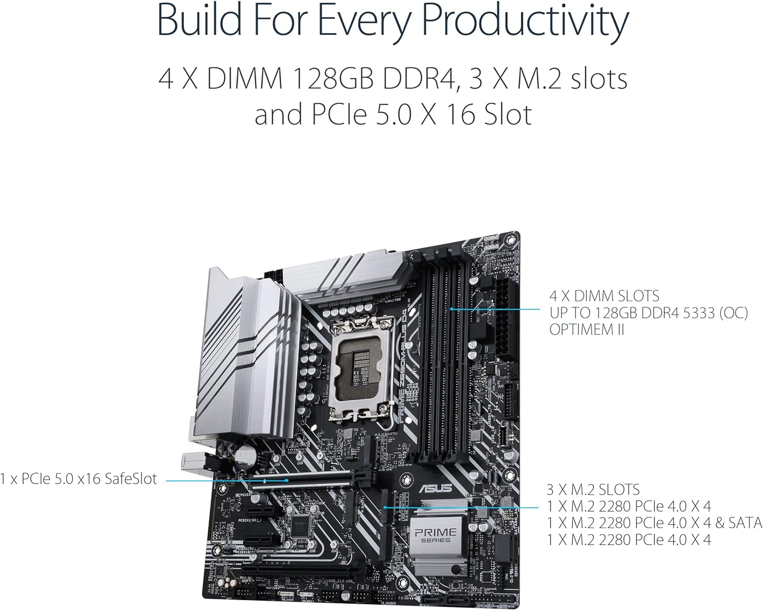 ASUS Prime Z690M Plus D4 LGA 1700 Intel 12th Gen MicroATX Motherboard