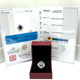 PT900 Blue Sapphire=5.04CT Diamond=1.62CT Ring with Cert (13.3gm)