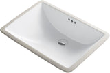 Kraus KCU251 Elavo 23inch Rectangular Undermount White Porcelain Ceramic Bathroom Sink With Overflow