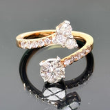 50% Off! 18K Rose Gold Diamond D17=1.25ct Ring 4.33gm