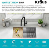 Kraus KWU110-30 Kore Kitchen Single Bowl, 30 Inch, 30"- Workstation Sink