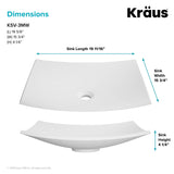 Kraus KSV-3MW Natura Bathroom Sink, Rectangular 19.5 x 15.7 Inch