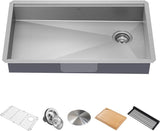 Kraus KWU110-32/5.5 Kore ADA Workstation 32-inch Undermount 16 Gauge Stainless Steel Single Bowl Kitchen Sink with Accessories, 32 Inch