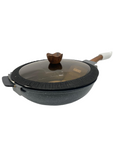 Frying Pan With Lid and Wood Handle 32cm