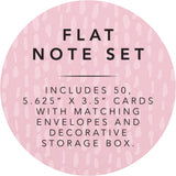 Graphique Watercolor Flowers Flat 50 Pcs Notes And Envelopes Colorful Floral Design Embellished With Gold Foil