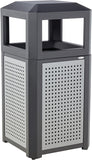 Safco Products Evos Outdoor/Indoor Trash Can with Perforated Galvanized Steel Panel, 15 Gallon, Black