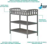Dream On Me Emily Changing Table In Steel Grey, Comes With 1" Changing Pad, Features Two Shelves, Portable Changing Station, Made Of Sustainable New Zealand Pinewood