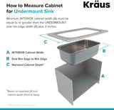 Kraus KBU11 20 inch Undermount Single Bowl 16 gauge Stainless Steel Kitchen Sink JE