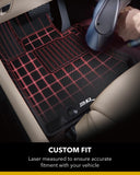 3D MAXpider L1MT01021509 All-Weather Floor Mats for Mitsubishi Outlander 2007-2020 Custom Fit Car Floor Liners, Kagu Series (2nd Row, Black)