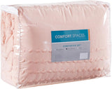Comfort Spaces Cotton Comforter Set Jacquard Pom-Pom Tufts Design Queen Size