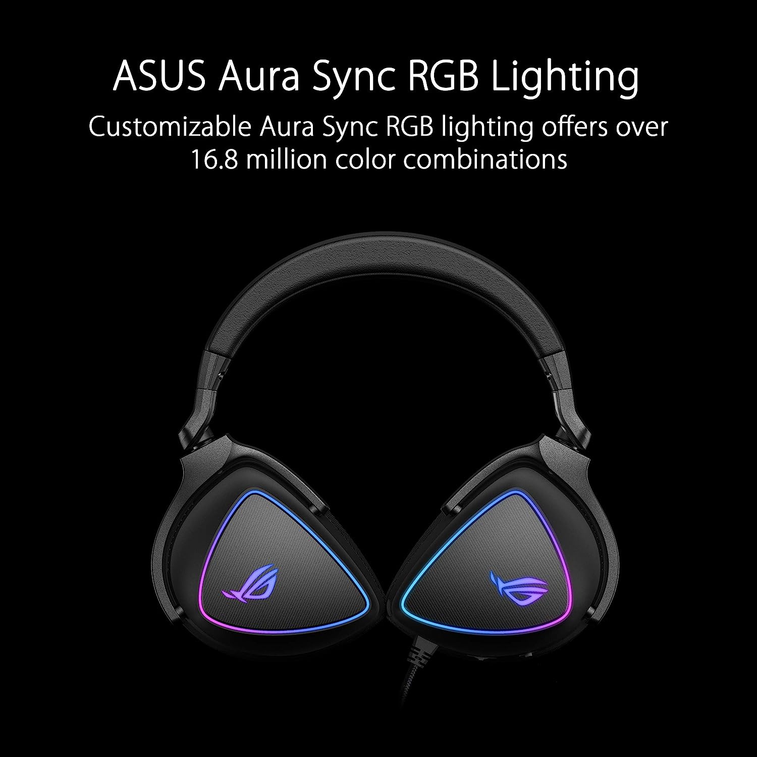 ASUS ROG Delta S Gaming Headset with USB-C | Ai Powered Noise-Canceling Microphone | Over-Ear Headphones for PC, Mac, Nintendo Switch, and Sony Playstation | Ergonomic Design, Black,One Size