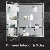 Zenna Home Aluminum Designer Series by Zenith Beveled Mirror Medicine Cabinet, 24 x 30 Inches, Frameless, 24 x 30 Inch