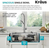 KRAUS KWT310-30 Kore Workstation 30-inch Drop-In 16 Gauge Single Bowl Stainless Steel Kitchen Sink with Integrated Ledge and Accessories (Pack of 5)