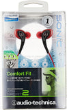 Audio-Technica ATH-SPORT2 SonicSport In-Ear Headphone for Smartphones, Red